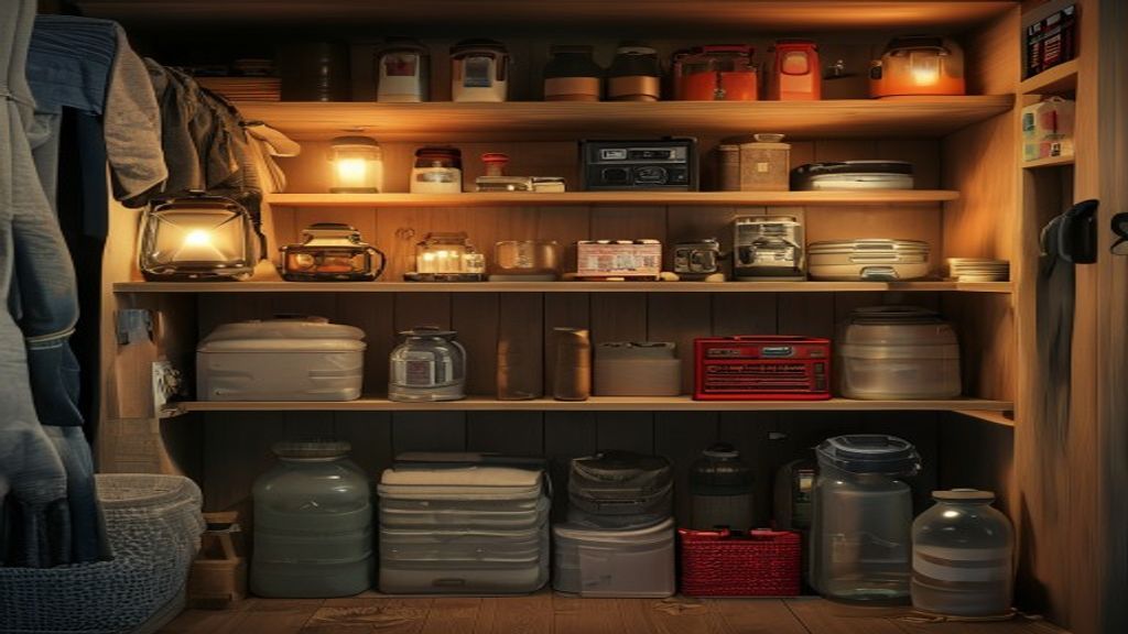 Home emergency supplies station for power outages