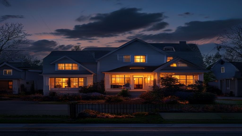 Home with backup power during a neighborhood blackout